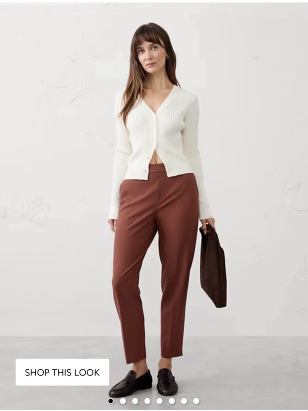 Banana Repulic Hayden Tapered Auburn Brown Trousers Size 10T